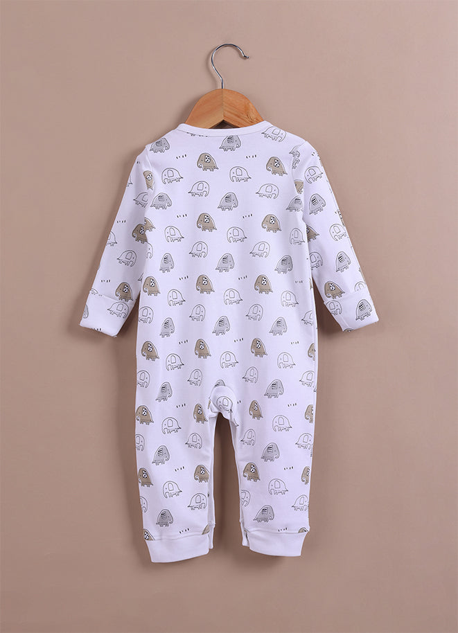 Le Pur Unisex Baby Sleepsuit Set of 2 | Biocool Cotton Newborn Clothes | Infant Rompers with Elephant & “Love You Mummy” Print - LE PUR!